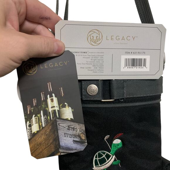 Legacy A Picnic Time Brand Insulated Single Bottle Wine Bag With Strap - Picture 4 of 9